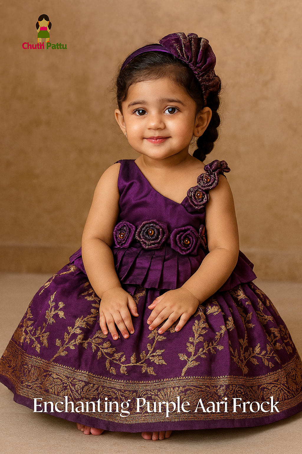 Purple Rose Banarasi Pattu Pavadai | CPM_0391