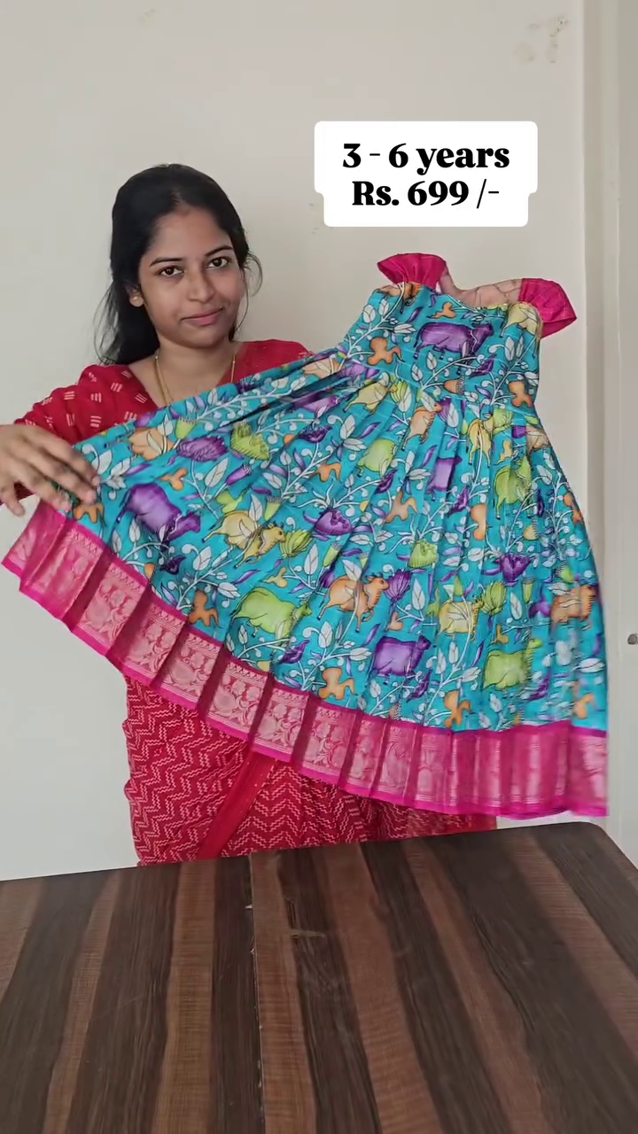 Blue Cotton Fabric Tie-Up Frock | CPM_0412_BLU