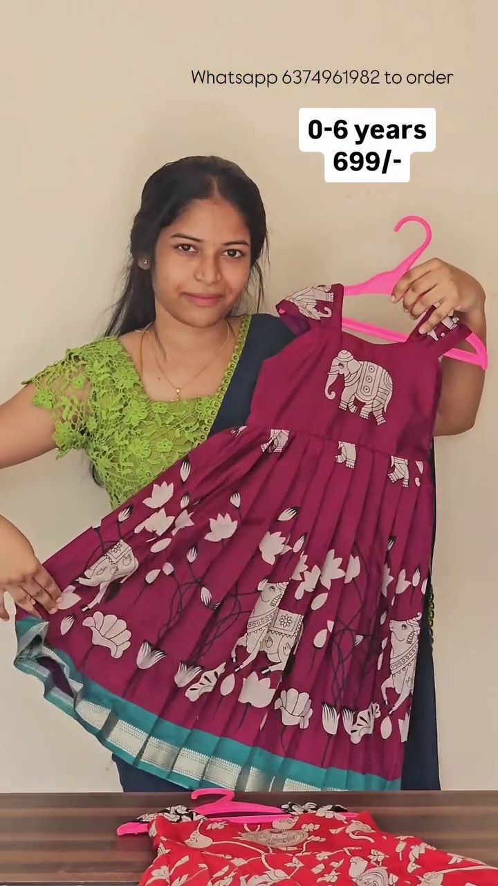 Purple Cotton Yet Traditional Tie-Up Frocks | CPM_0422_PPL