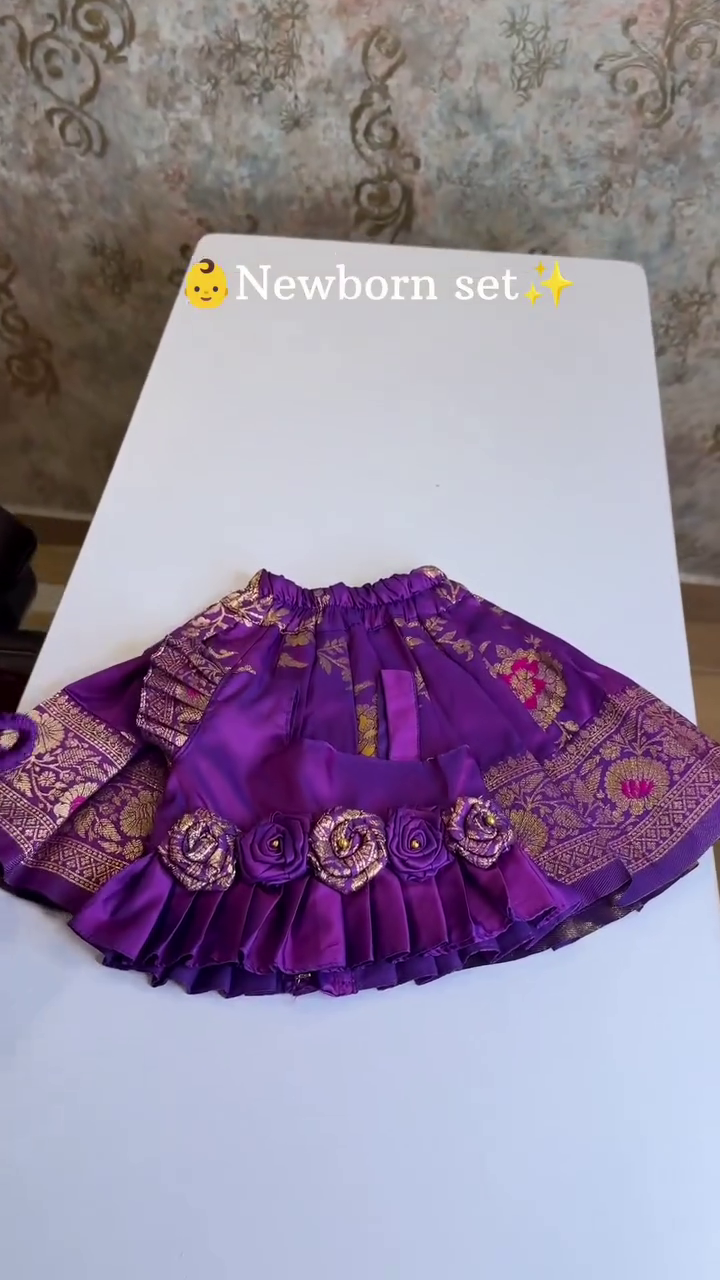 Purple Rose Banarasi Silk Pattu Pavadai | CPM_0448