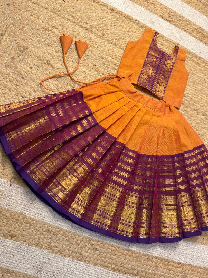 Kanchi Cotton Set β Mango Yellow & Purple Combo | CPM_0481