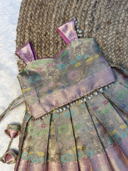 Pastel Tissue Silk Top & Skirt Set | CPM0627