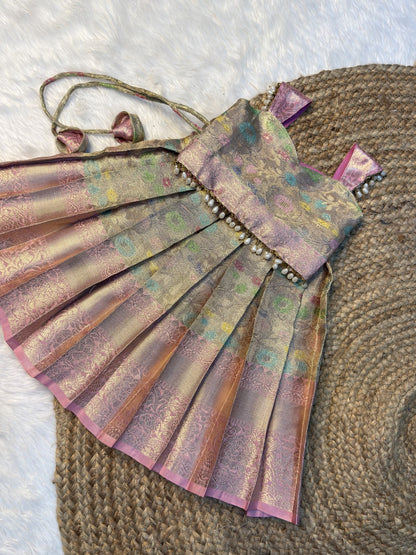 Pastel Tissue Silk Top & Skirt Set | CPM0627