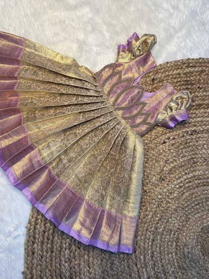 Lavender Beauty | Kanchi Tissue Silk Lotus Aari Work Gown | CPM0628