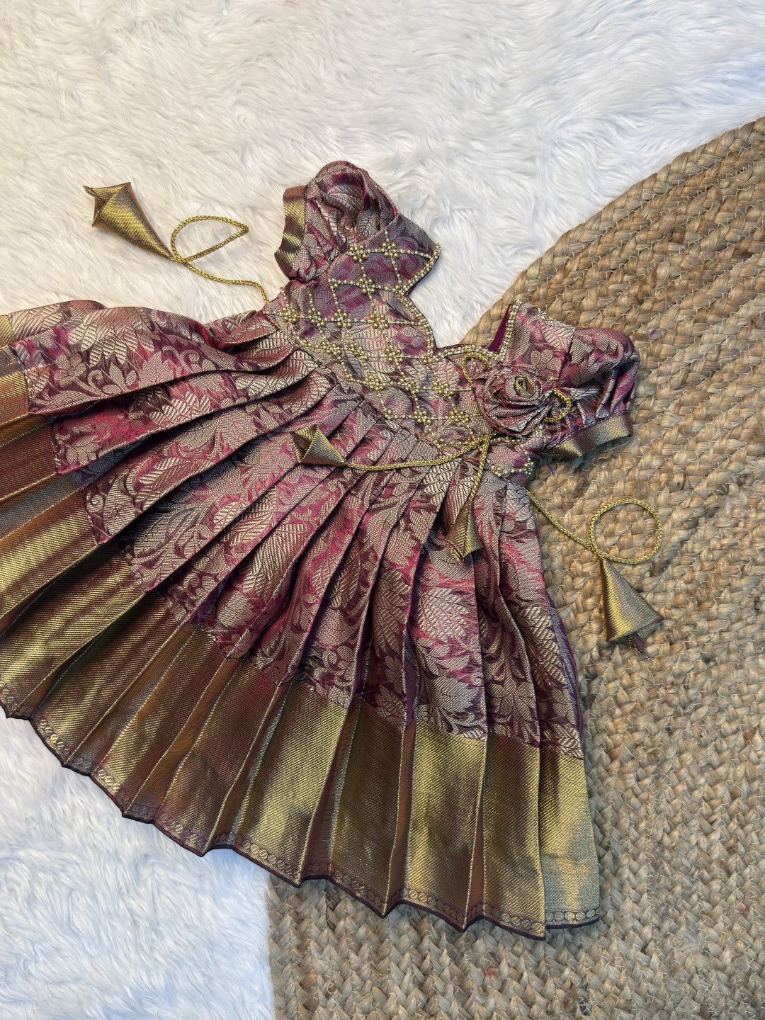 Pink Tissue Silk Pattu Gown | CPM0630