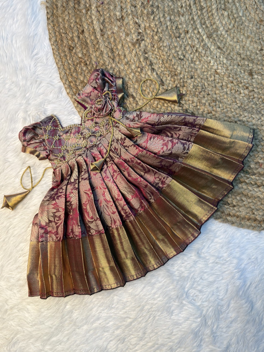 Pink Tissue Silk Pattu Gown | CPM0630