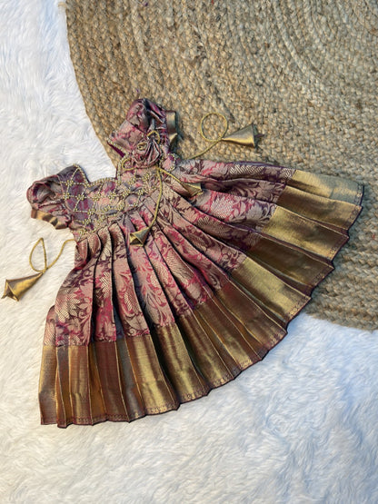 Pink Tissue Silk Pattu Gown | CPM0630