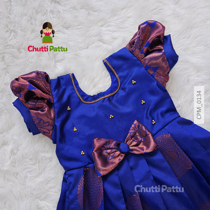 Midnight Blue Kanchi Soft Silk Frock | CPM_0134