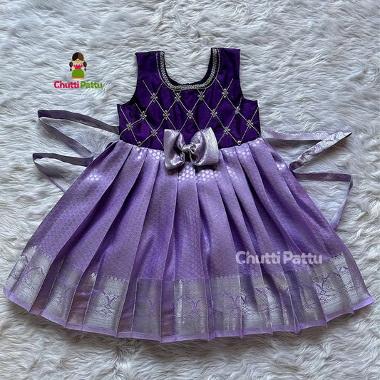 Lavender Sleeveless Kanchi Soft Silk Frock | CPM_0149B