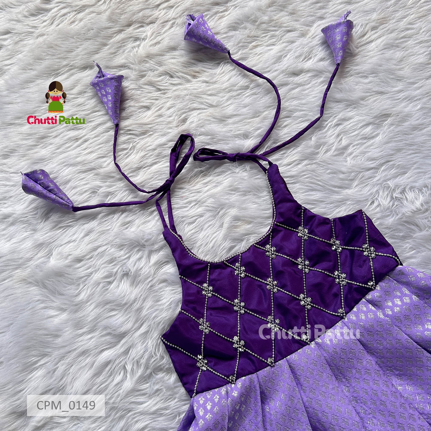 Lavender Kanchi Soft Silk Tie-Up Frock | CPM_0149A