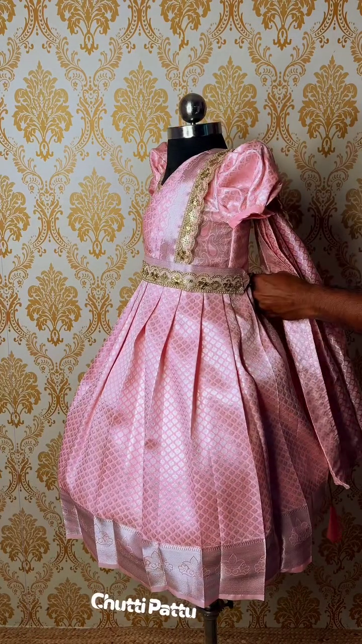 Blush Pink Kanchi Soft Silk Gown with Dupatta | CPM_0258