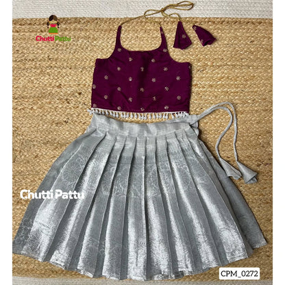 Purple & Silver Halter Neck Set | CPM_0272