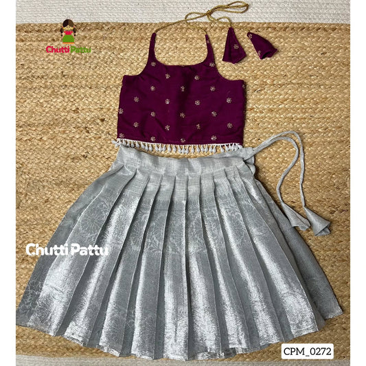Purple & Silver Halter Neck Set | CPM_0272