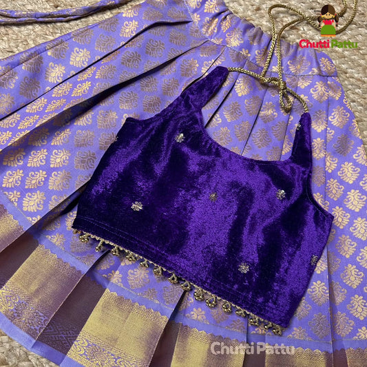 Violet (Velvet) and Lavender Halter Neck Set | CPM_0275