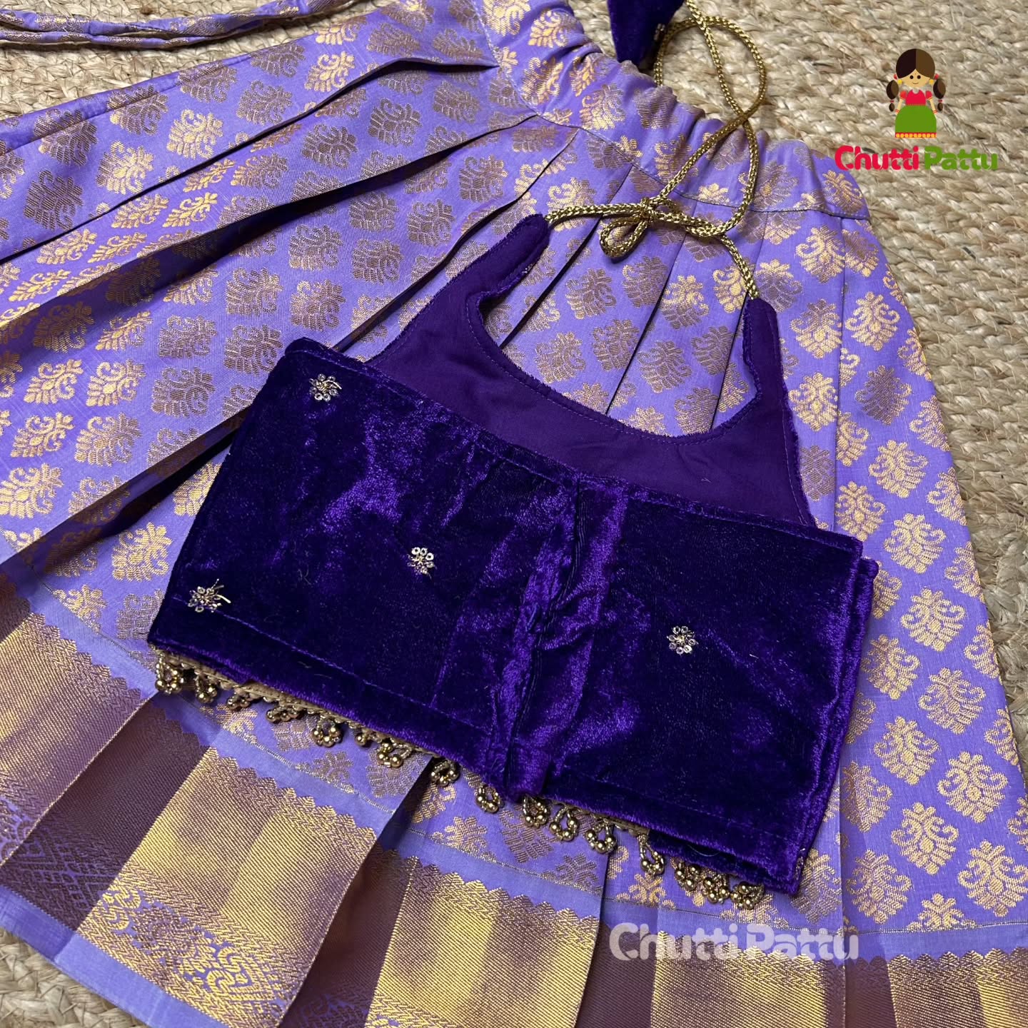 Violet (Velvet) and Lavender Halter Neck Set | CPM_0275