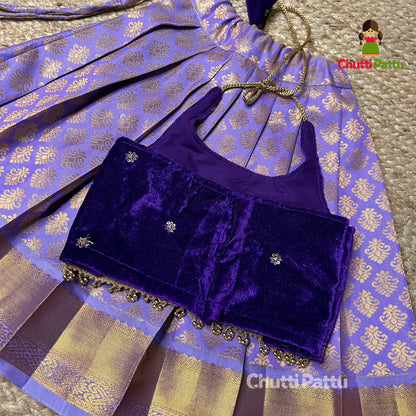 Violet (Velvet) and Lavender Halter Neck Set | CPM_0275