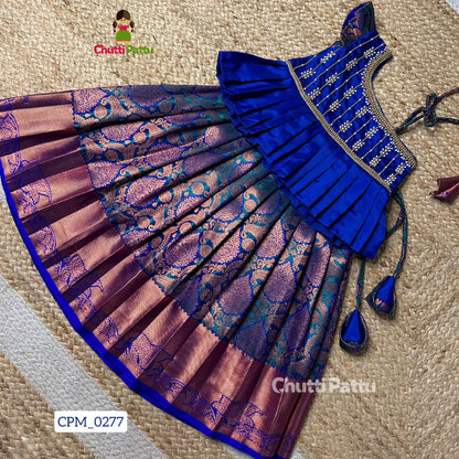 Mayilu - Sleeves Edition | Peacock Blue Aari Set| CPM_0277B