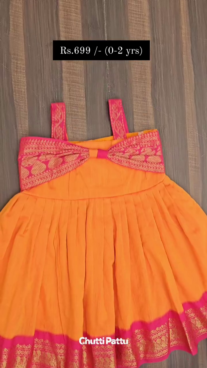 Orange Pure Kalyani Cotton Sleeveless Frock | CPM_0290_ORG