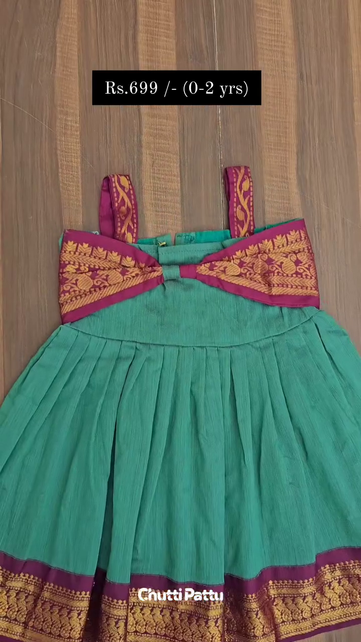 Teal Pure Kalyani Cotton Sleeveless Frock | CPM_0290_TAL