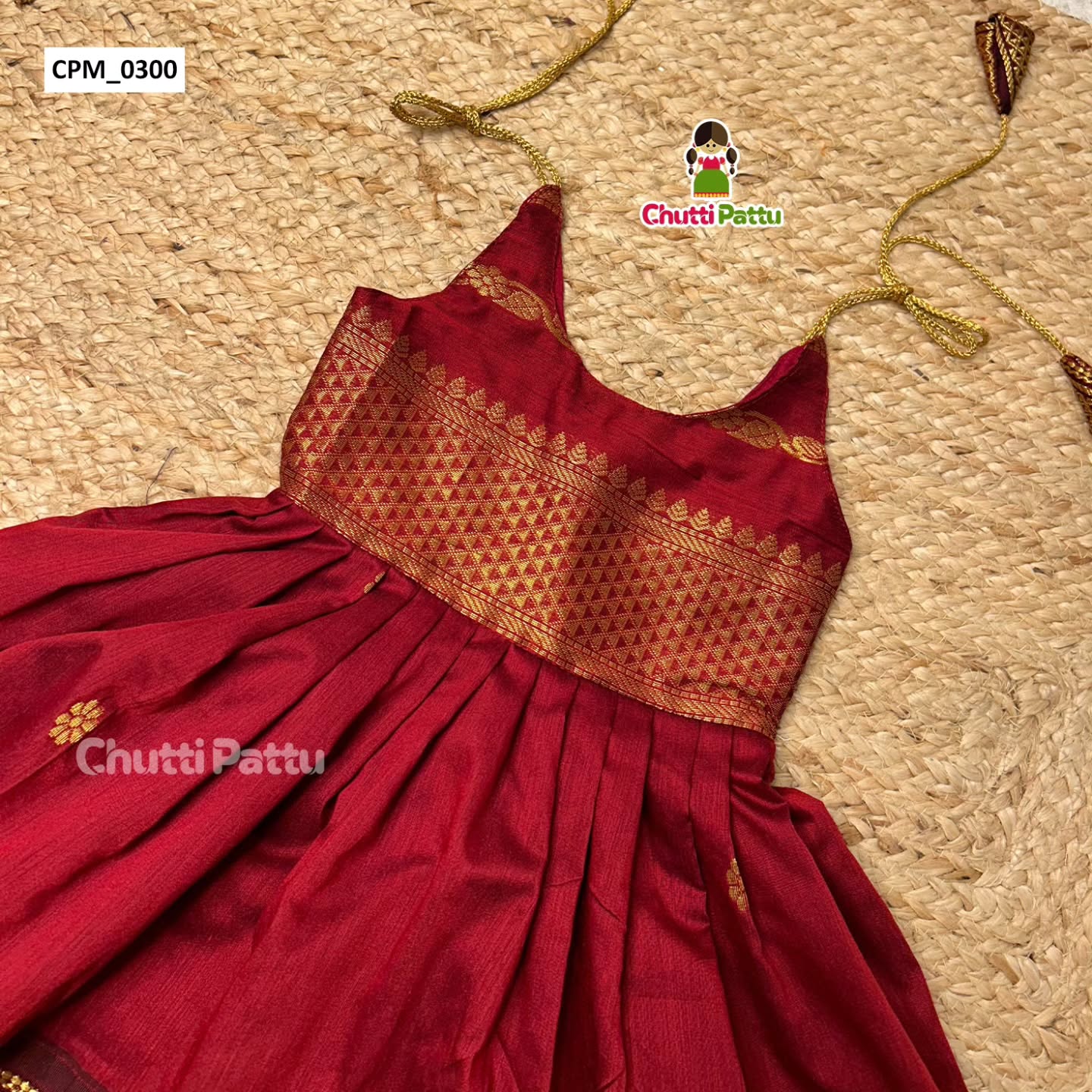 Maroon Kalyani Cotton Tie-Up Frock | CPM_0300