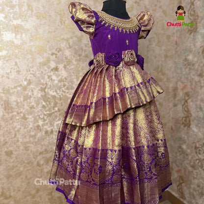 Thooriga - Premium Purple Kanchi Tissue Aari Gown | CPM_0309