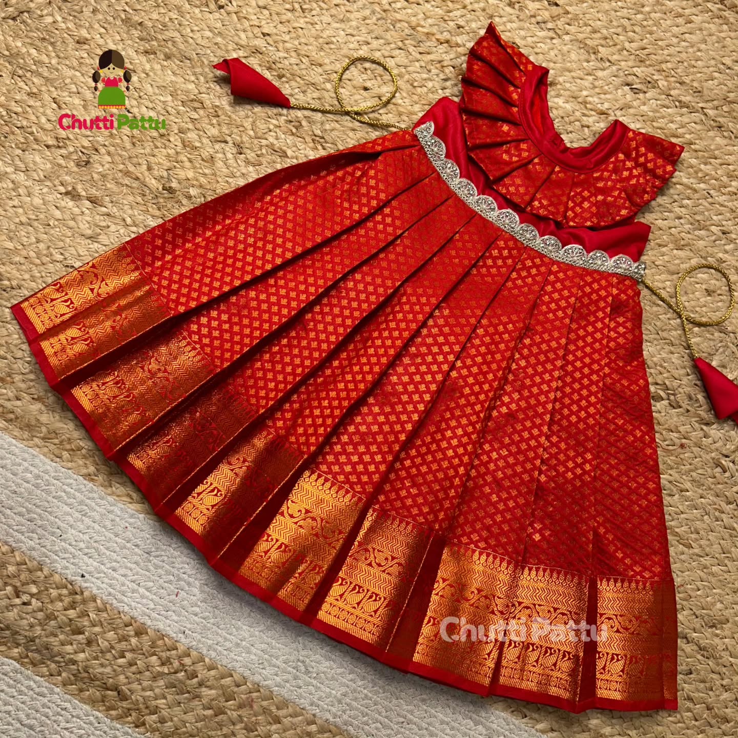 Kanchi Soft Silk Red Frock | CPM_0312