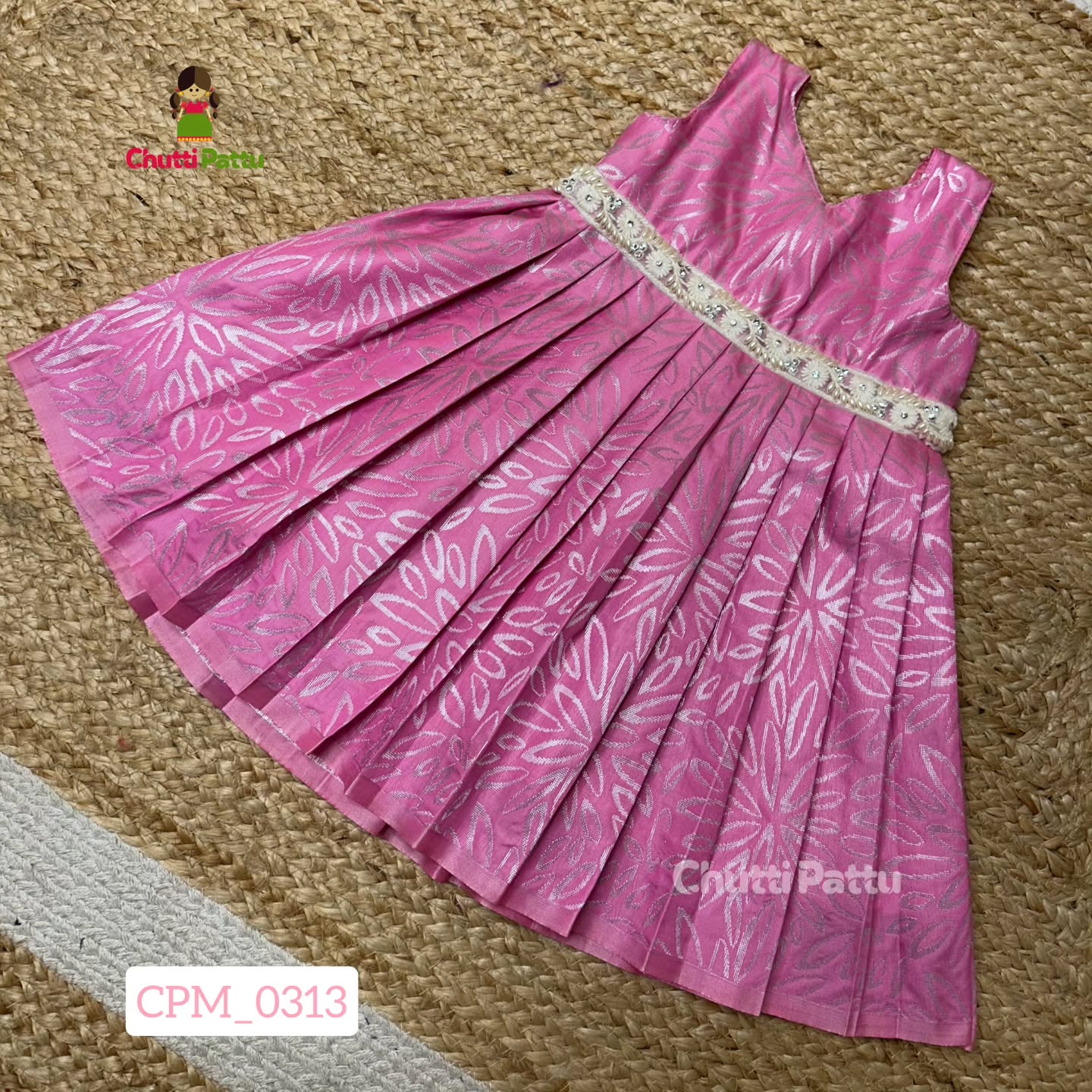 Pink Kanchi Soft Silk Borderless Frock | CPM_0313_PNK