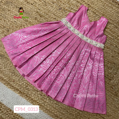 Pink Kanchi Soft Silk Borderless Frock | CPM_0313_PNK
