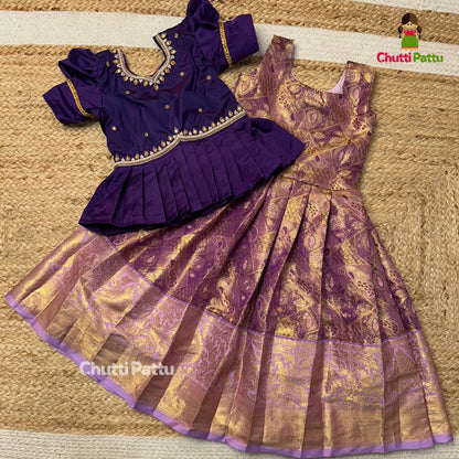 Purple & Lavender Semi Kanchi Silk Aari Set | CPM_0323