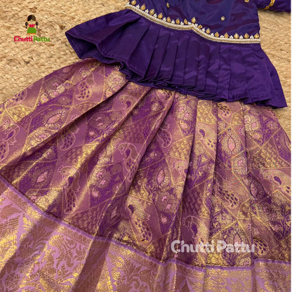 Purple & Lavender Semi Kanchi Silk Aari Set | CPM_0323