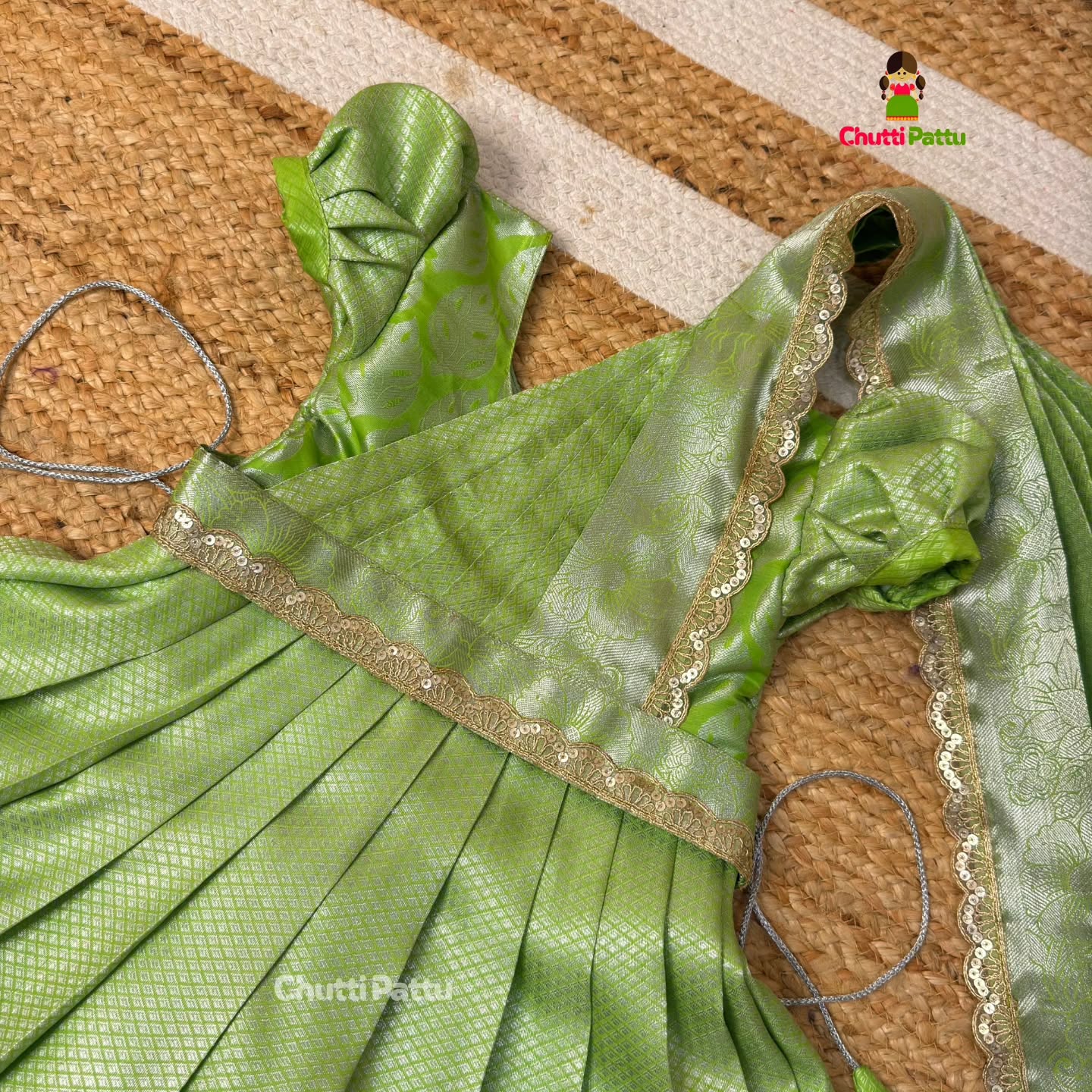 Light Green Soft Silk Gown with Dupatta | CPM_0355