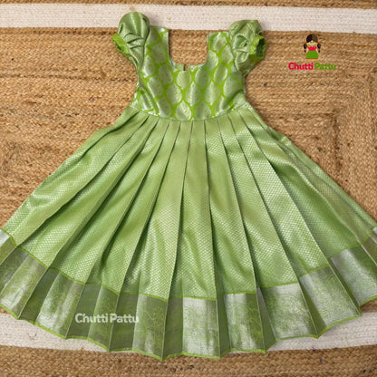 Light Green Soft Silk Gown with Dupatta | CPM_0355