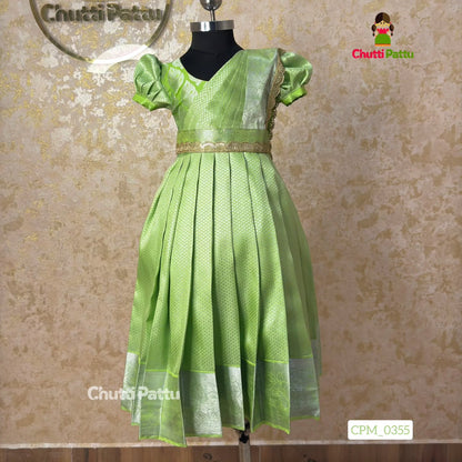 Light Green Soft Silk Gown with Dupatta | CPM_0355