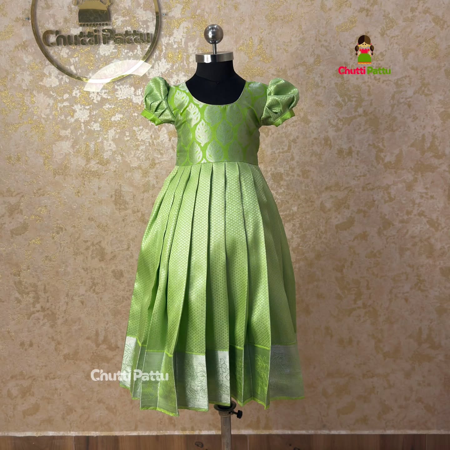 Light Green Soft Silk Gown with Dupatta | CPM_0355