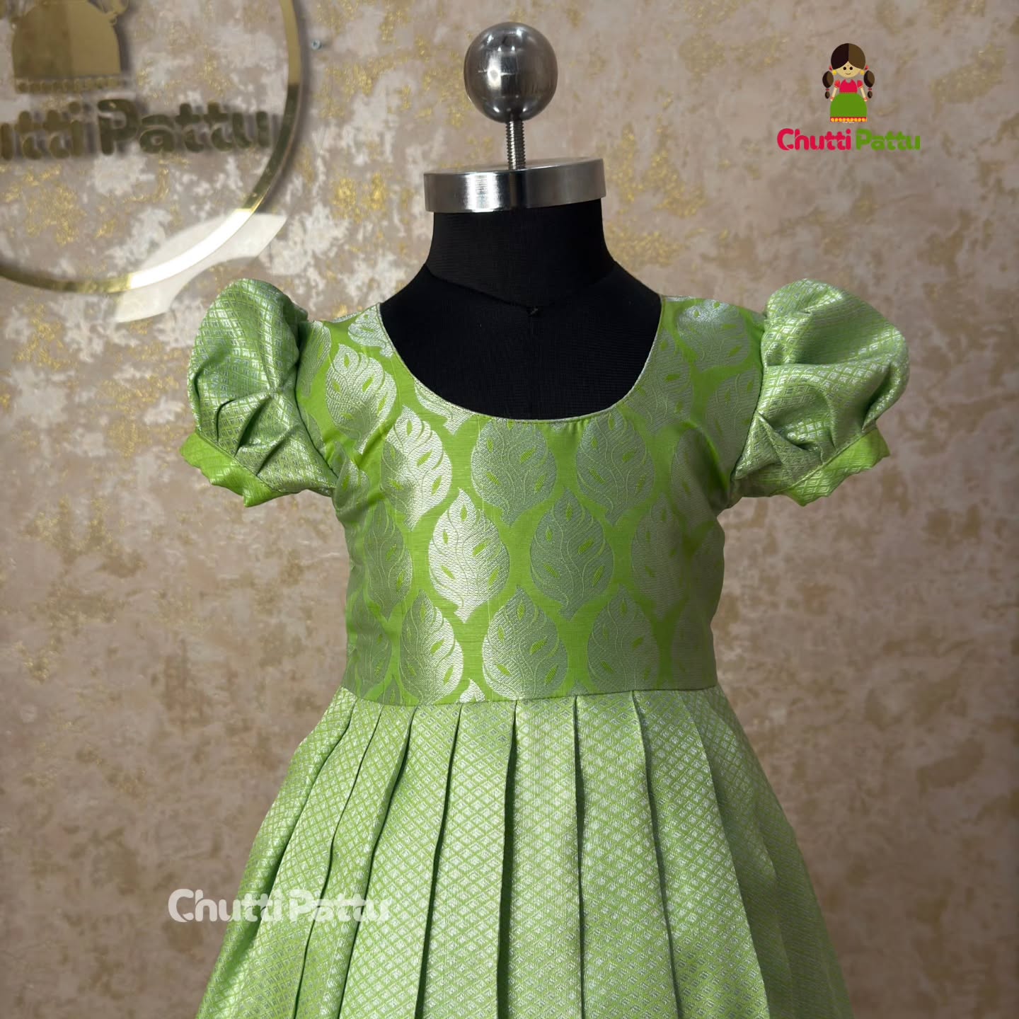 Light Green Soft Silk Gown with Dupatta | CPM_0355