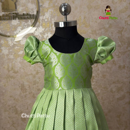 Light Green Soft Silk Gown with Dupatta | CPM_0355