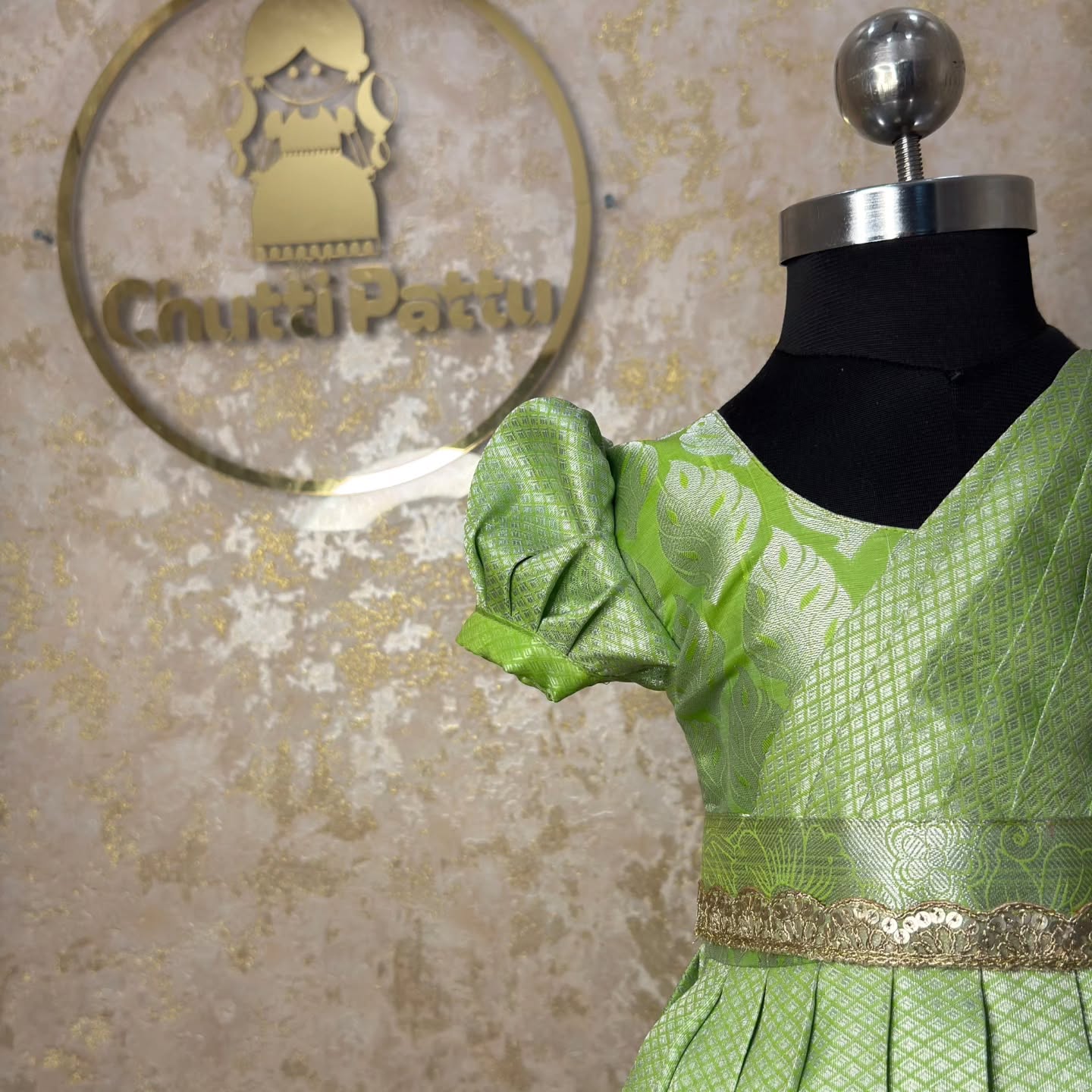 Light Green Soft Silk Gown with Dupatta | CPM_0355