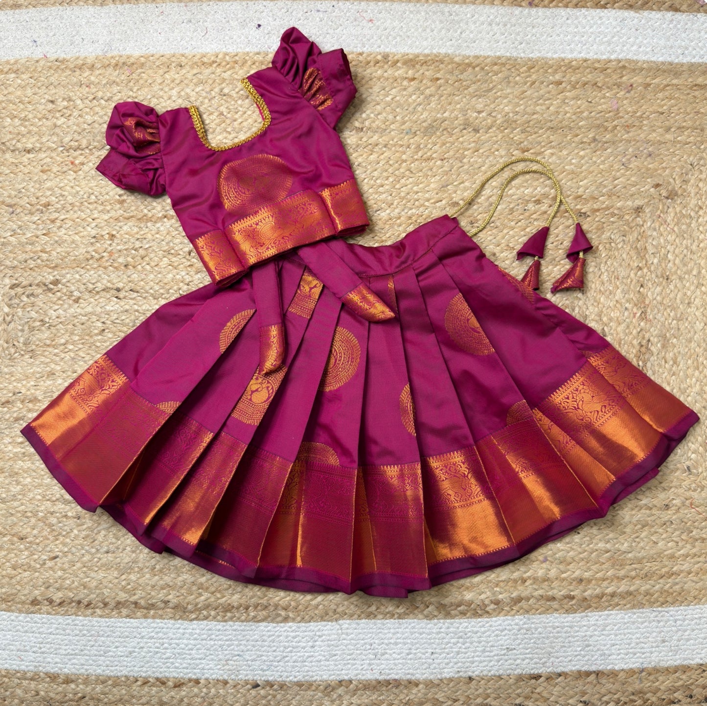 Majestic Magenta Kanchi Soft Silk Pattu Pavadai | CPM_0370