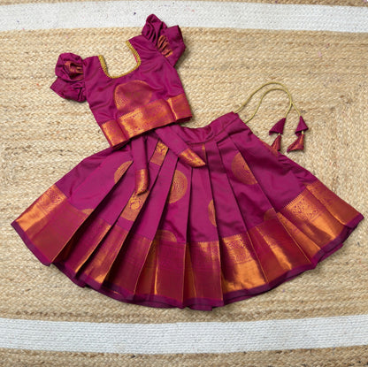 Majestic Magenta Kanchi Soft Silk Pattu Pavadai | CPM_0370