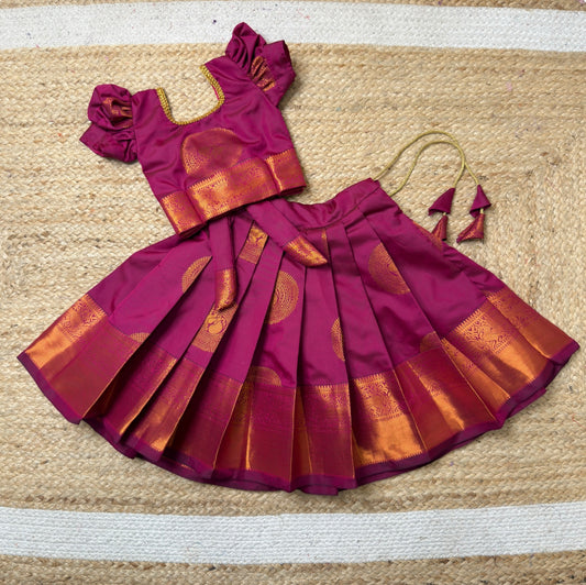 Majestic Magenta Kanchi Soft Silk Pattu Pavadai | CPM_0370