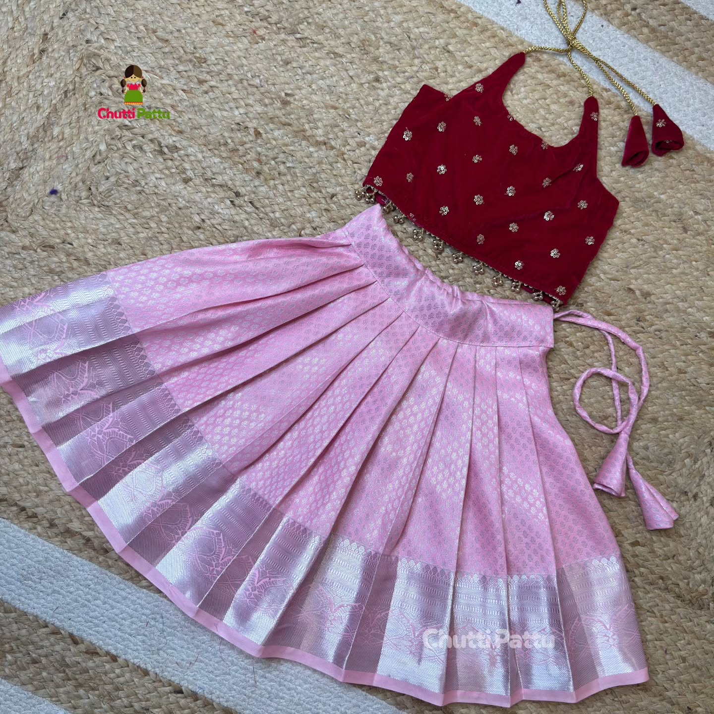 Dark Pink & Baby Pink Halter Neck Set | CPM_0378