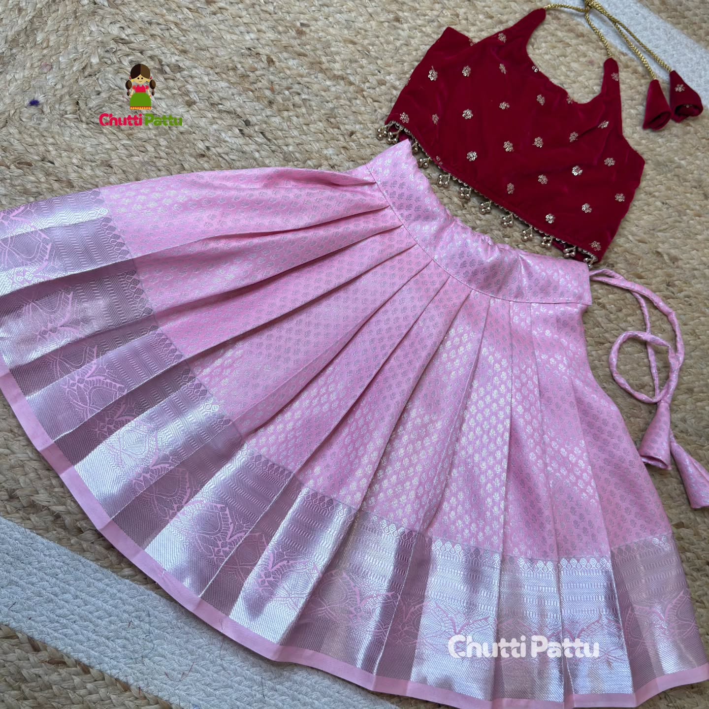 Dark Pink & Baby Pink Halter Neck Set | CPM_0378