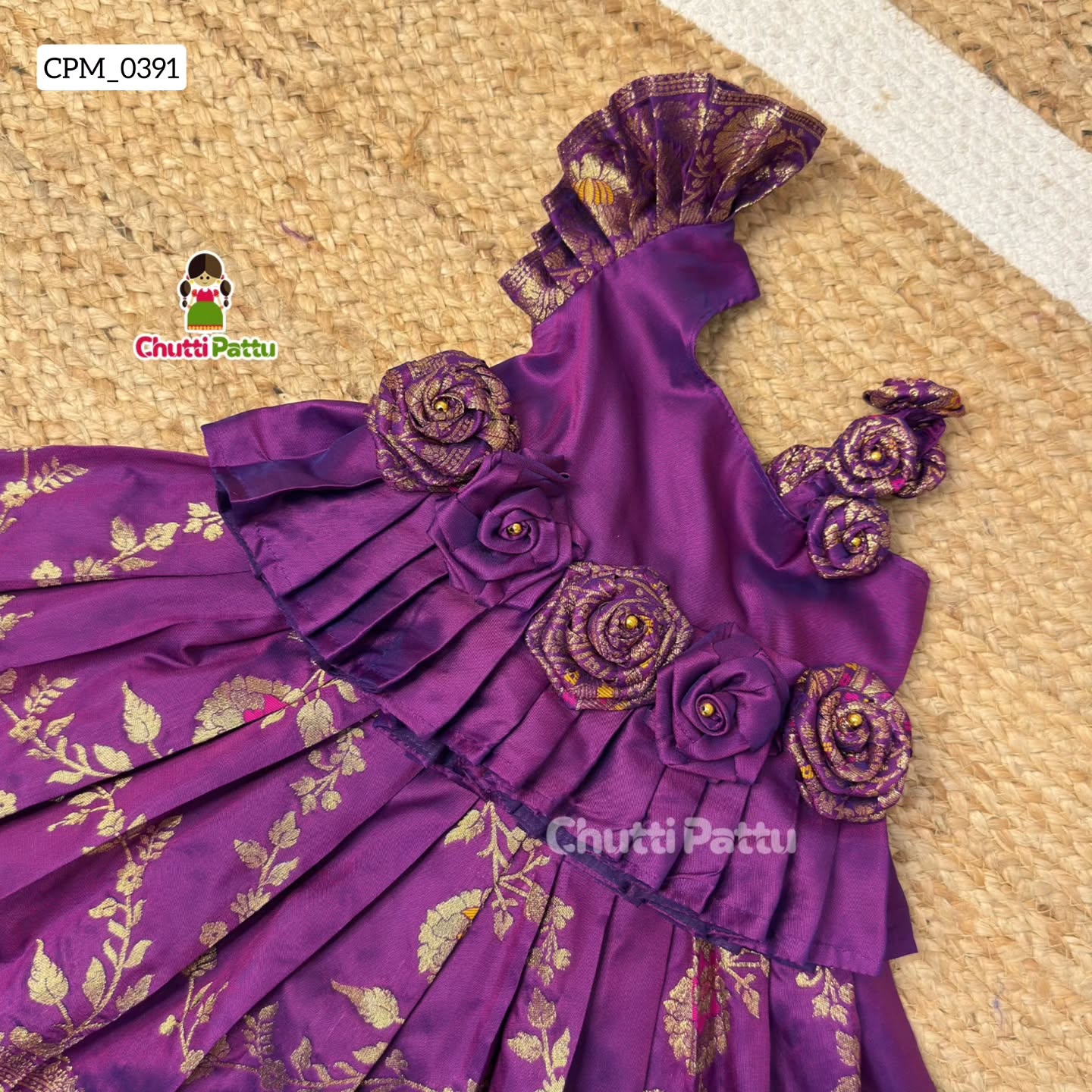 Purple Rose Banarasi Pattu Pavadai | CPM_0391