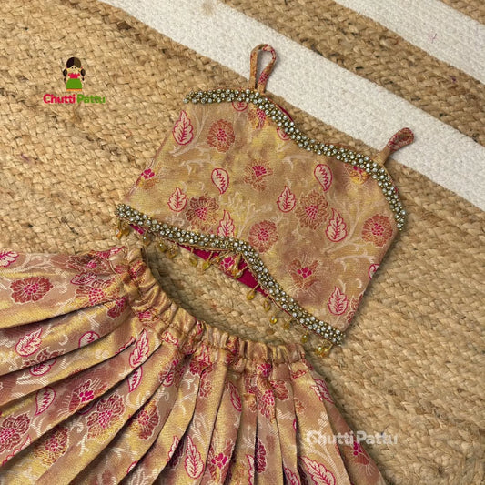 Cream & Pink Kanchi Tissue Set | CPM_0393