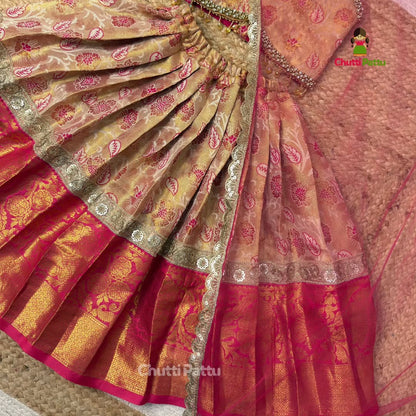 Cream & Pink Kanchi Tissue Set | CPM_0393