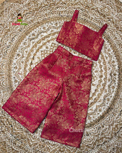 Pink & Green Lotus Aari Co-ord Set | CPM_0402