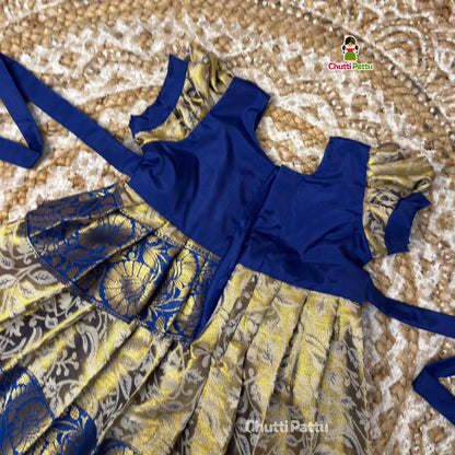 Thooriga – Premium Blue Aari Neck Work Gown | CPM_0404