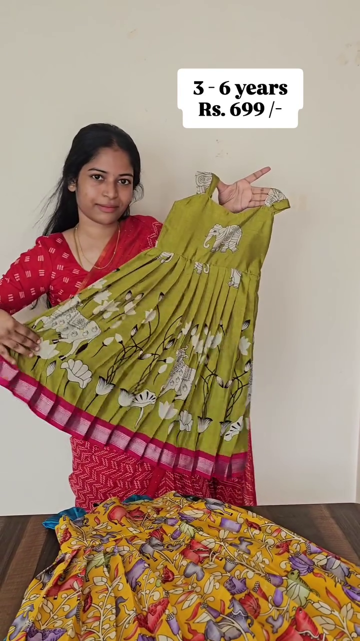 Light Green Cotton Fabric Tie-Up Frock | CPM_0412_LGRN