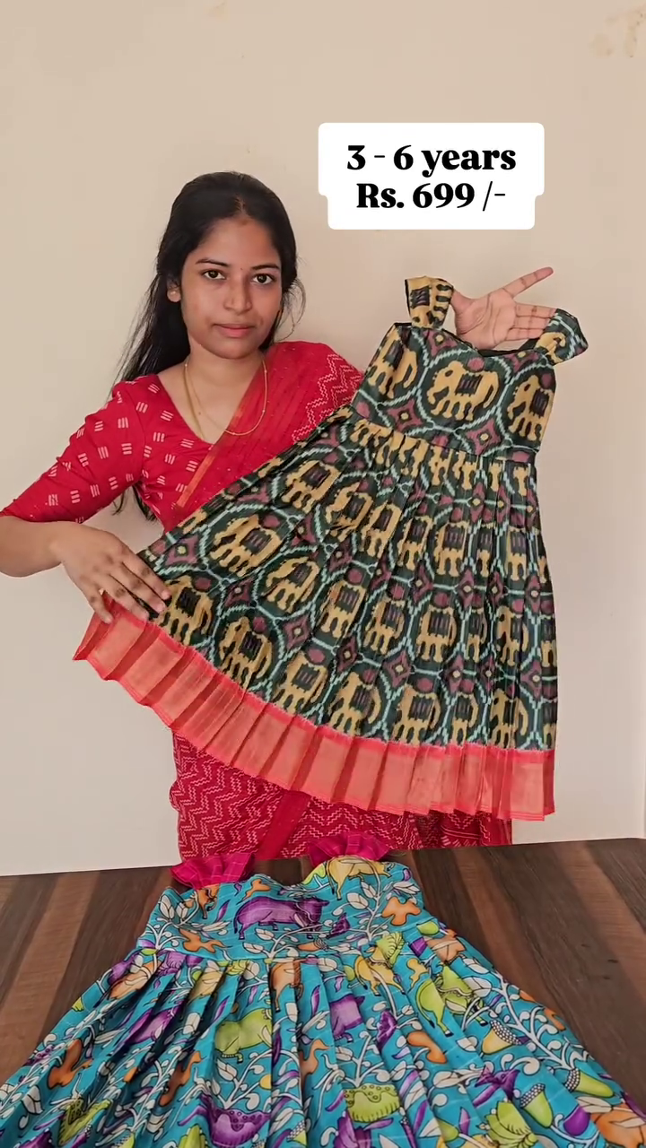 Dark Green Cotton Fabric Tie-Up Frock | CPM_0412_GRN