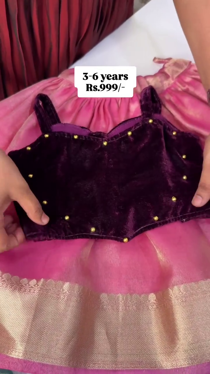 Pink Colour | Super Budget-Friendly Velvet & Tissue Silk Set | CPM_0420_Pink